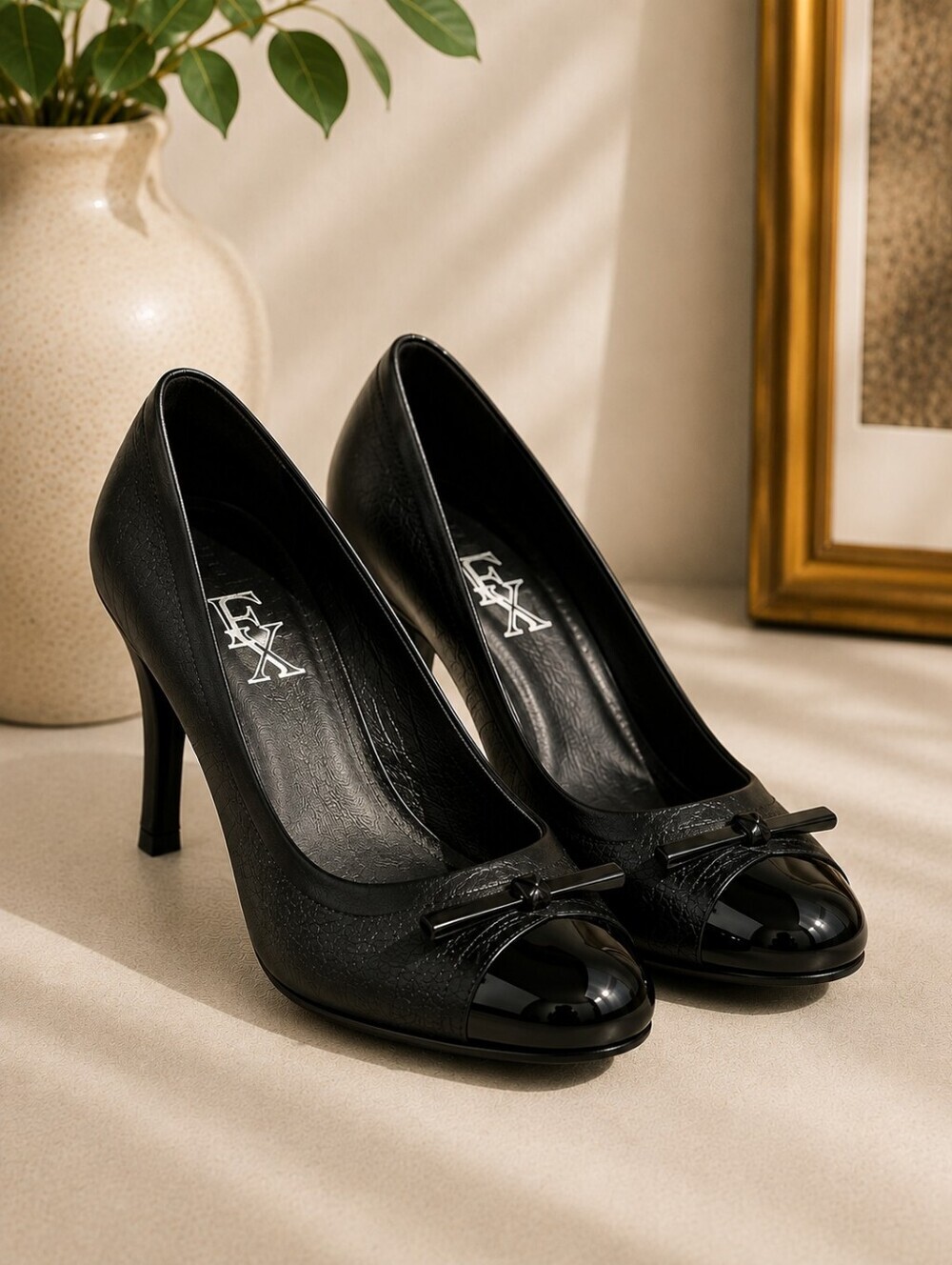 Fergalicious by Fergie | Black Leather Cap Toe Pumps, Size 7